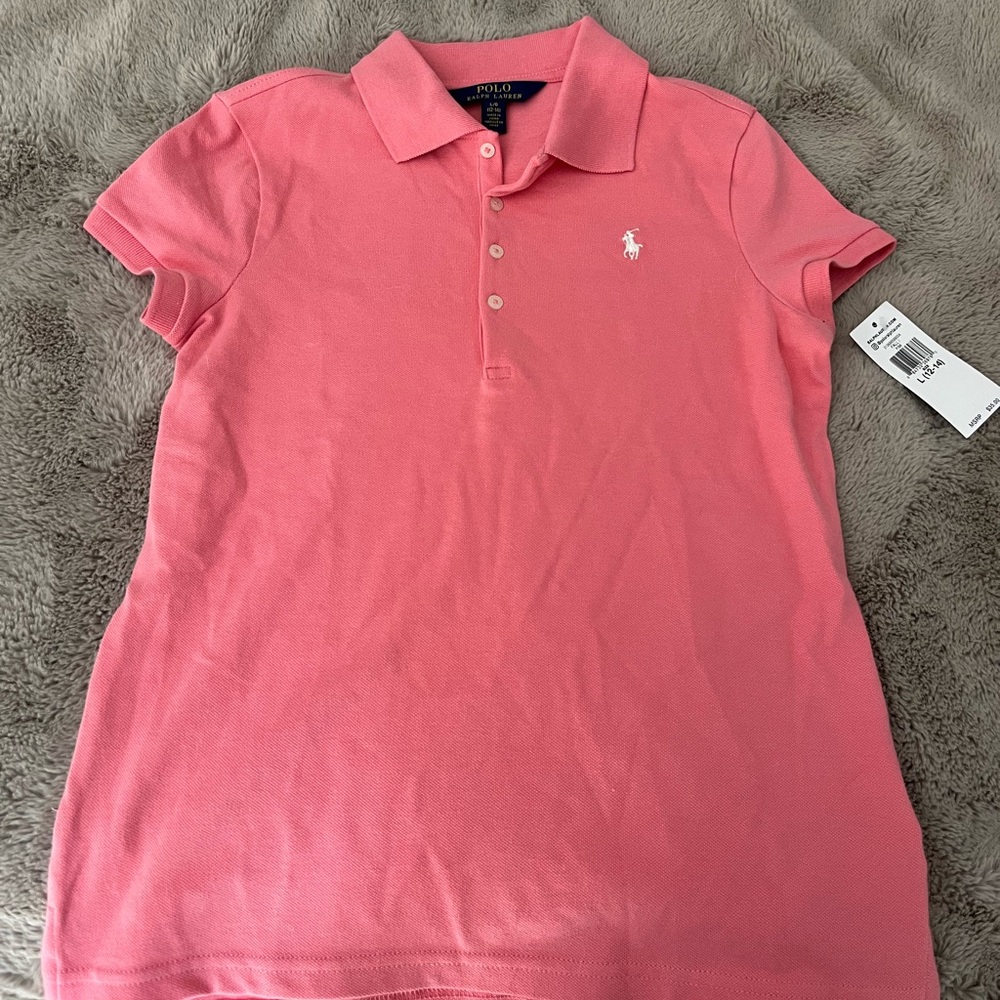 Girls pink polo